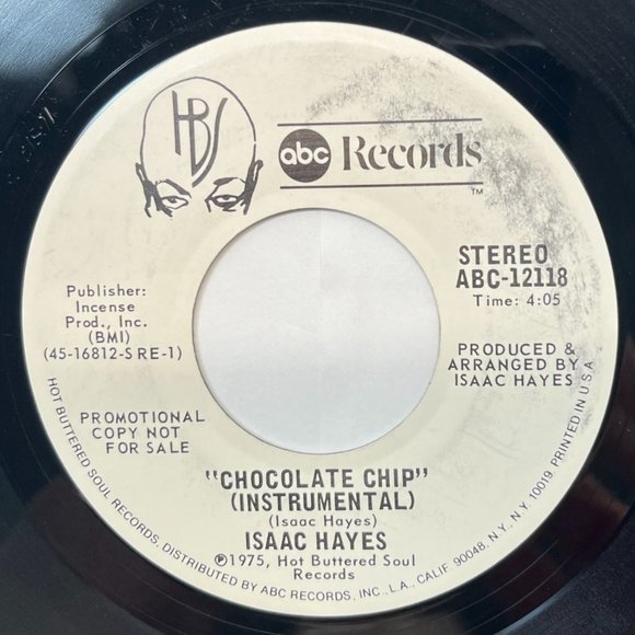 Isaac Hayes Chocolate Chip / Instrumental 45 Funk Soul Promo 1975 ABC Records - Picture 2 of 6